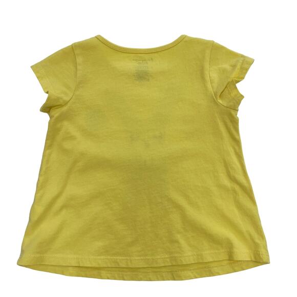 First Impressions Short Sleeve Yellow T Shirt Bunny Bow Applique Girls 24 Months - Picture 2 of 3